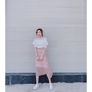 |MUA 1 TẶNG 1| - Chân váy voan hoa nhí (tặng kèm áo trễ vai xinh) - SHOPFORGIRL