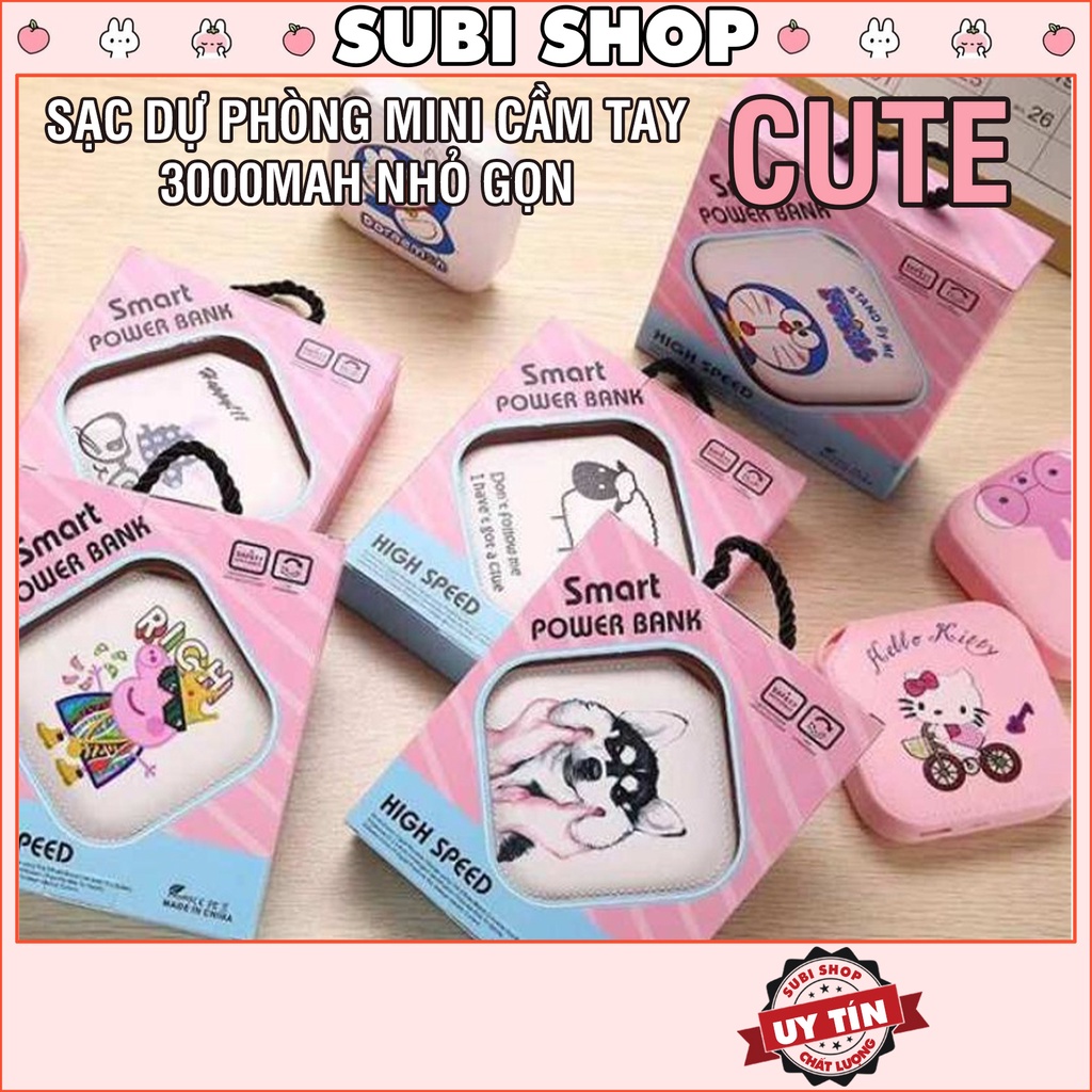 Sạc Dự Phòng Siêu Cute - Doremon - Hello Kitty Nhiều Hình Đẹp (Có Kèm Dây Đeo)