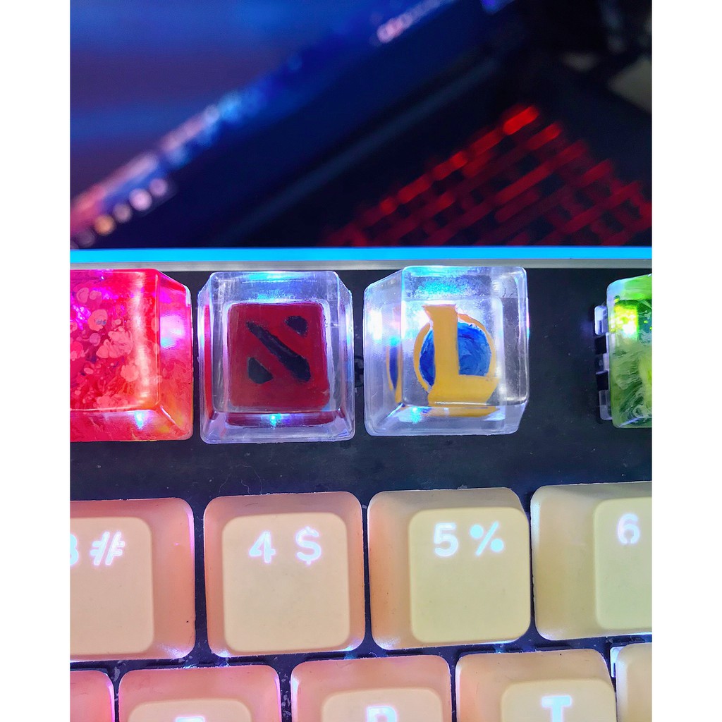 Keycap logo Dota 2 ,  LOL xuyên led - Keycaps handmade trang trí bàn phím cơ