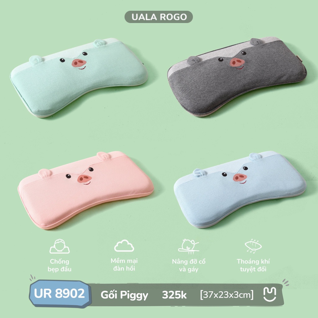 Gối chống méo đầu Piggy UalaRogo tặng kèm vỏ UR 8902