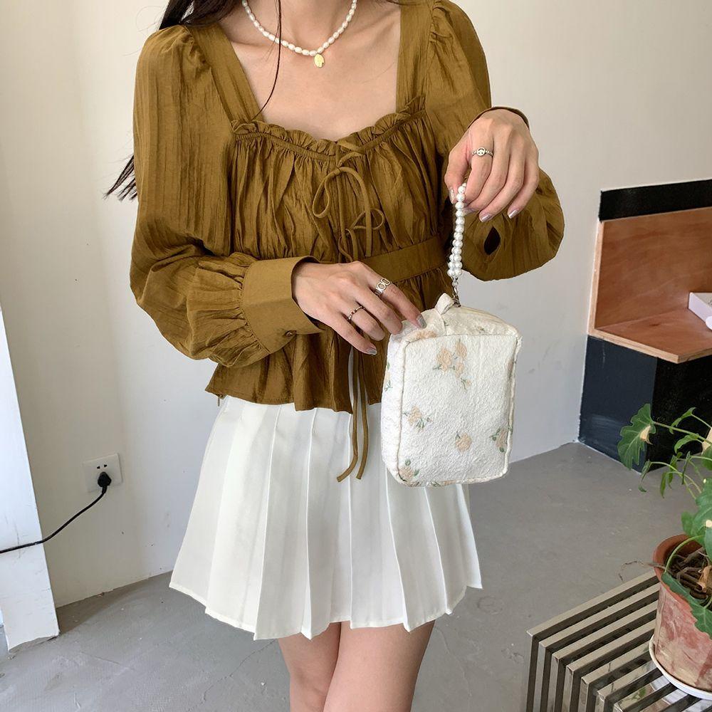 Túi Đựng Mỹ Phẩm Cầm Tay Mềm Mại In Họa Tiết Hoa Cá Tính Hợp Thời Trang Cho Nữ