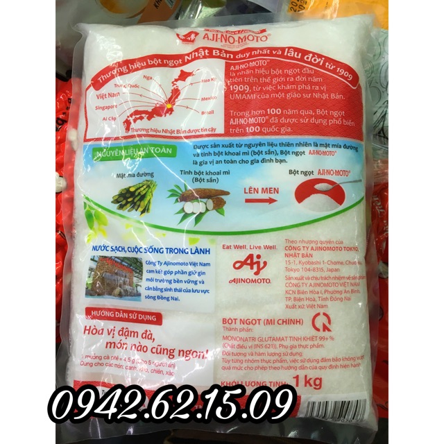 Bột ngọt Ajnomoto gói 1 kg hạt nhỏ [ chính hãng ]