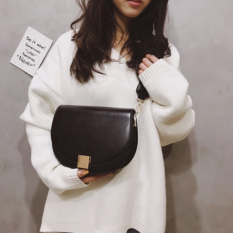 Túi đeo vai IELGY có khóa cài hình vuông thời trang cho nữ