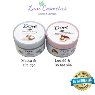 Tẩy tế bào chết Dove 225ml Macadamia, Lựu, Kiwi - giúp dưỡng da mịn màng tươi sáng