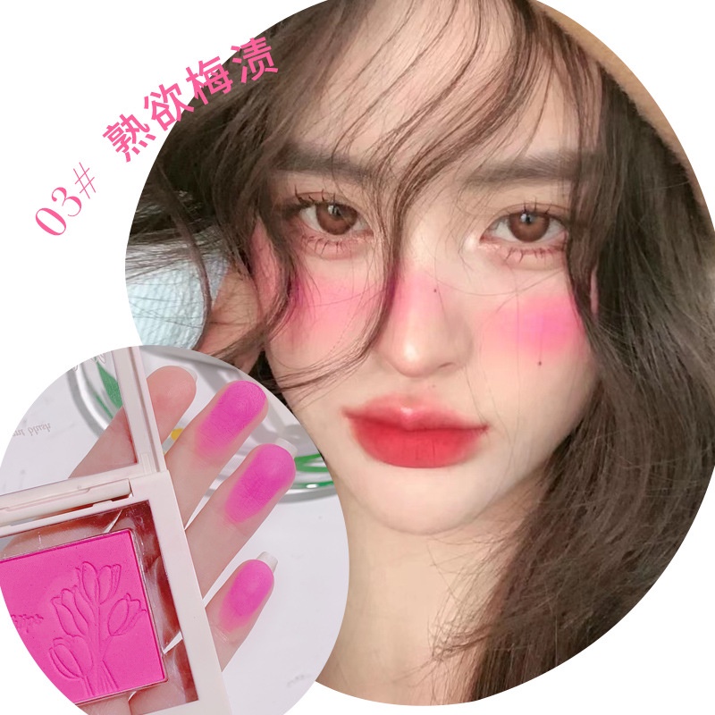 xixi hoa thơm đơn sắc phấn má hồng nhỏ cầm tay trang điểm khỏa thân tự nhiên mờ sức sống cô gái tăng cường nước da má hồng xanh