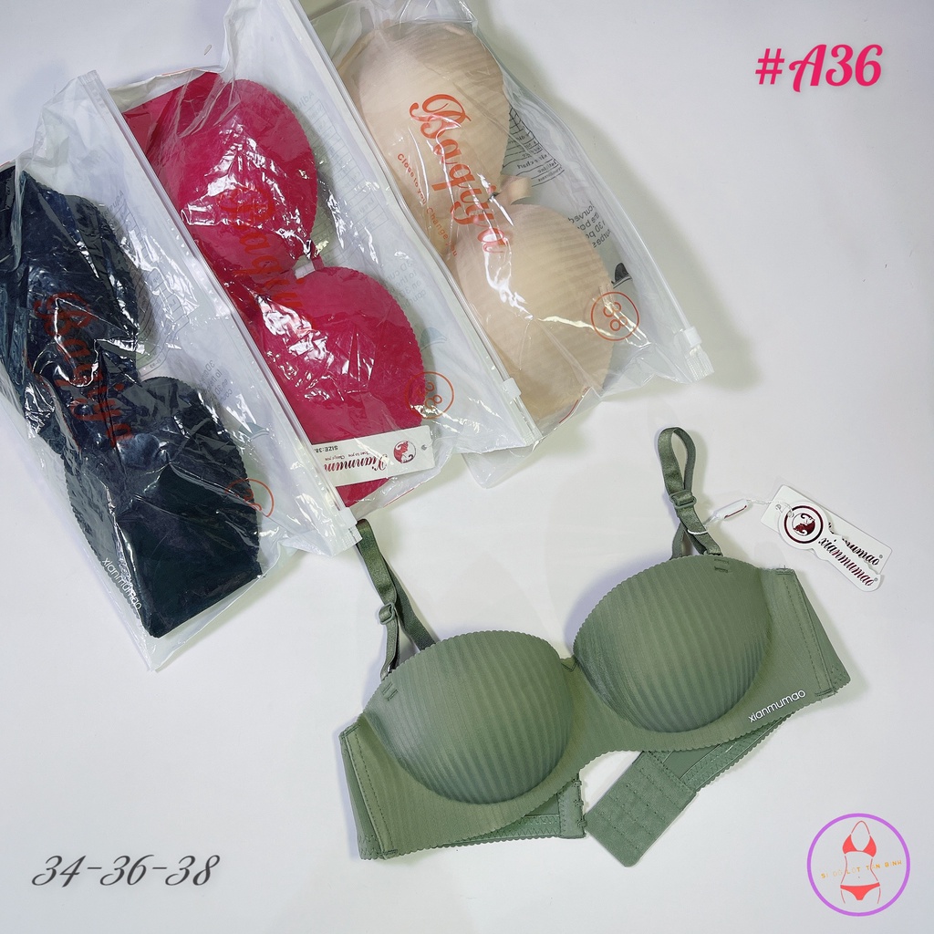 Áo cúp ngực đúc su không gọng mút dày nâng ngực A36