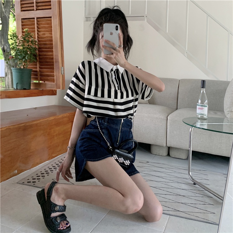 Quần Đùi Jeans Nữ Khóa Kéo Cạp Cao Phong Cách,Quần Short Bò Cạp Giữa Eo Nữ Ống Rộng