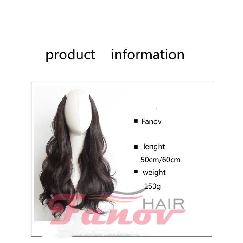 Tóc Giả Nối Dài Xoăn Màu Nâu Đen Dành Cho Nữ