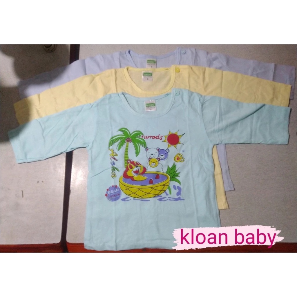 Áo cài vai tay dài màu sơ sinh 100% cotton