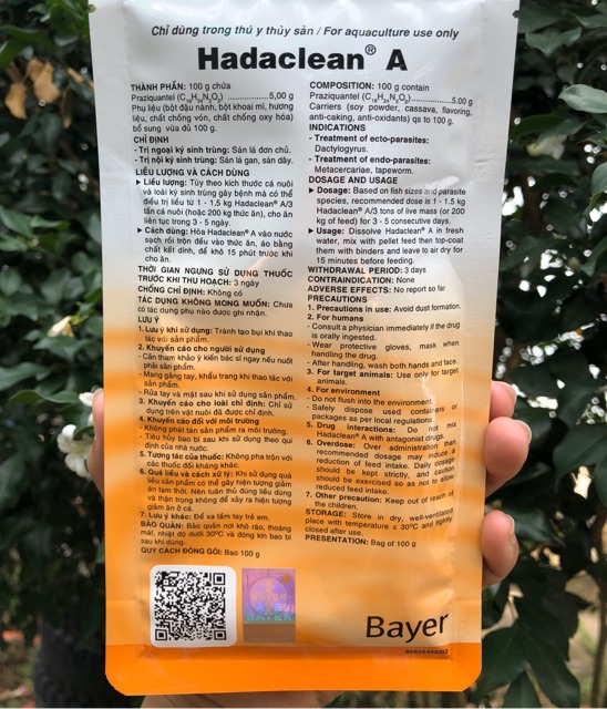 Hadaclean A cho cá - gói 100g