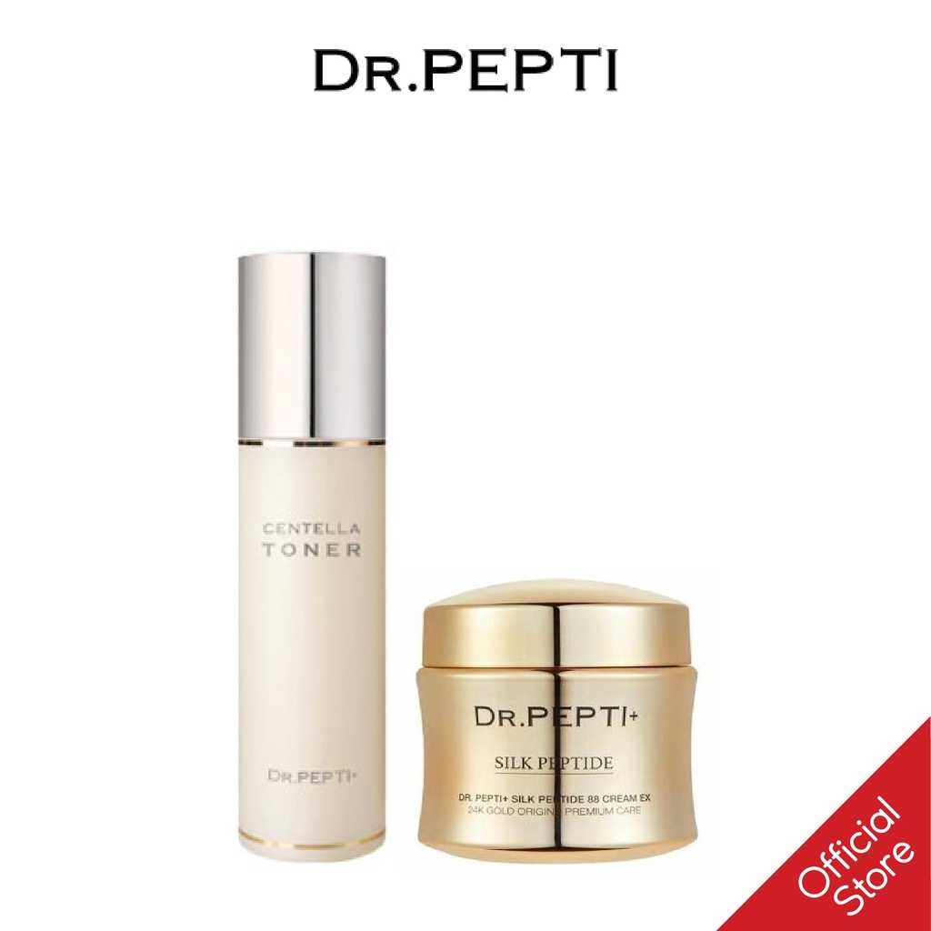 [Combo] Nước Hoa Hồng Và Kem Dưỡng Dr.Pepti Centella Toner &amp; Silk Peptide 88 Cream Ex