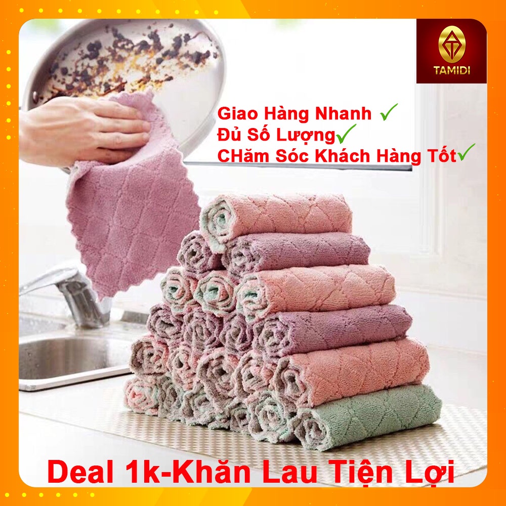 Khan Lau Bep, Khăn Lau Đa Năng Nhà Bếp Siêu Thấm Nước 16x27 (10 CÁI)