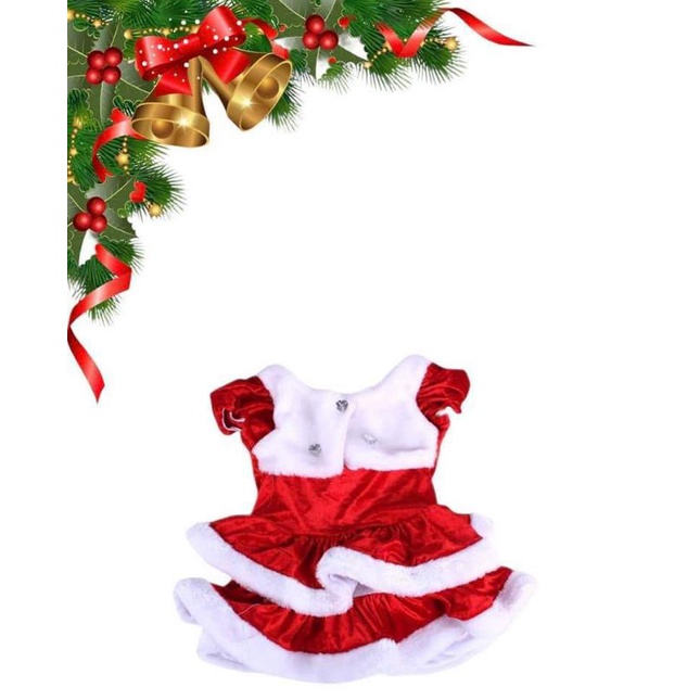 Đầm noel nhung mềm mịn cho bé gái