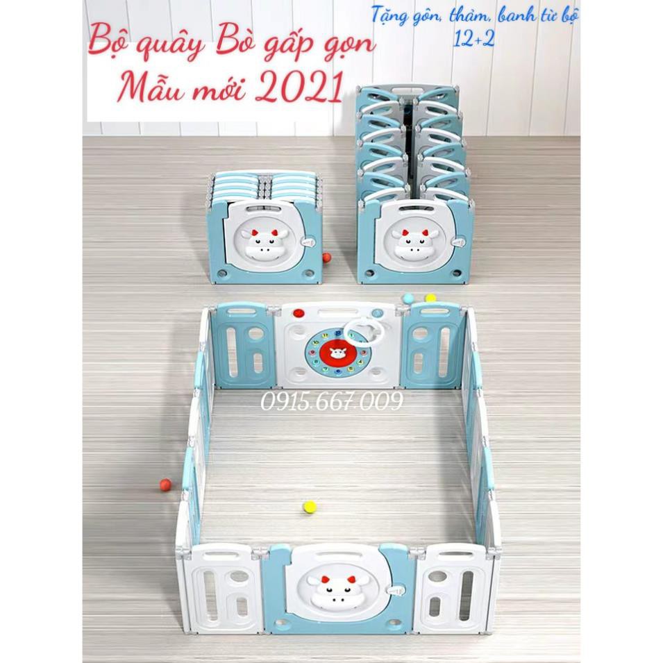 💘 FREE SHIP 💘 Bộ quây cũi nhựa GẤP GỌN Tặng bóng, thảm ( GIAO 2H HCM) 💘