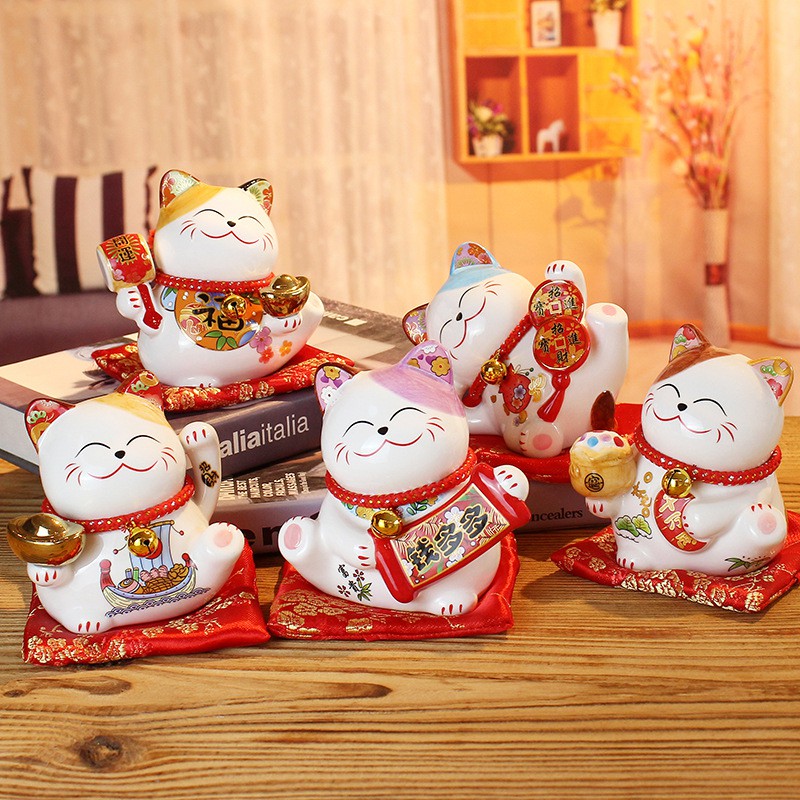🌺🌺Mèo Thần Tài thỉnh cửa hàng ,bàn làm việc ,quầy lễ tân, ô tô Gốm Sứ Cao Cấp Size 11🌺🌺