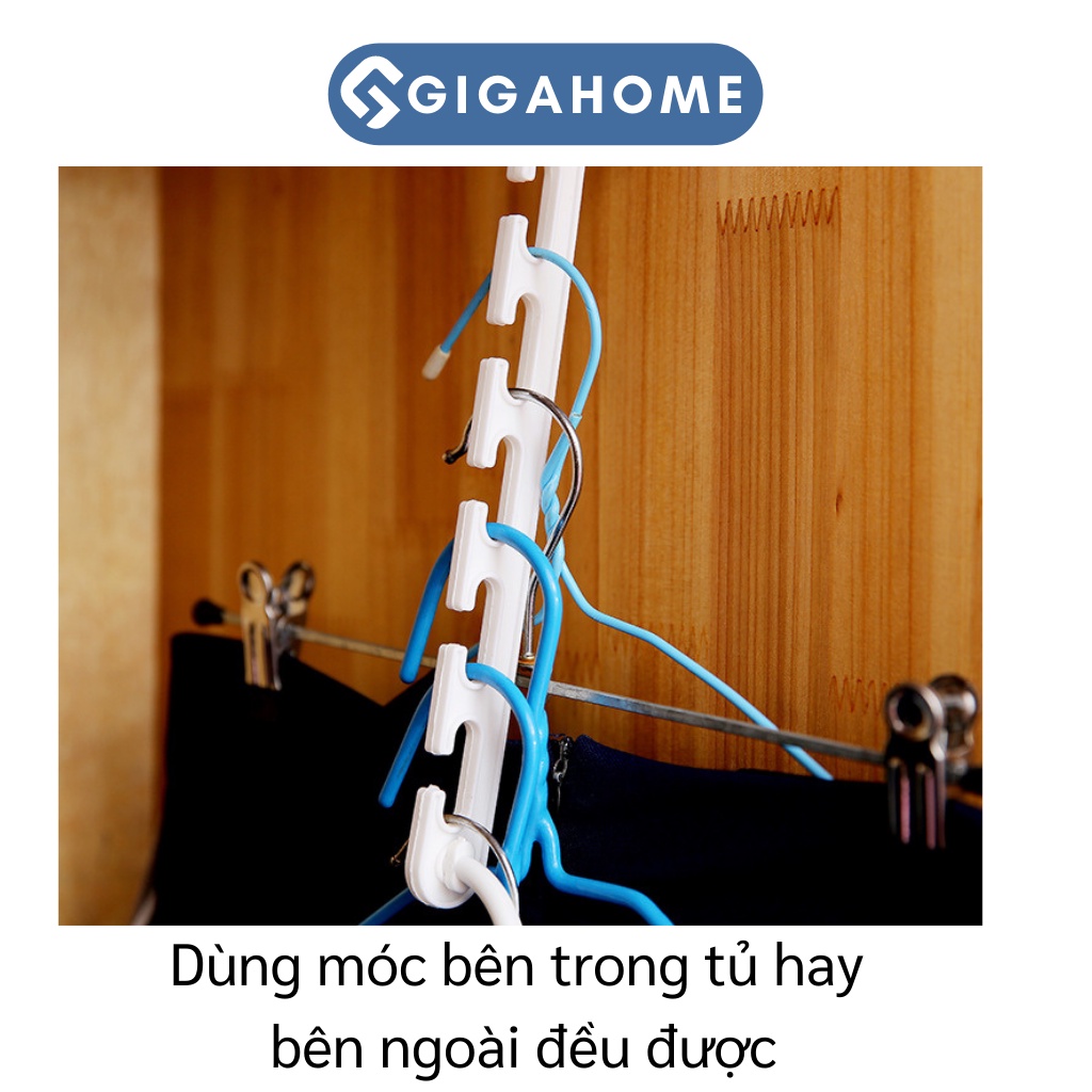 Hộp 8 Móc Treo Đồ 5 Lỗ GIGAHOME Xoay Ngang Dọc Tiết Kiệm Diện Tích, Tiện Dụng 3335