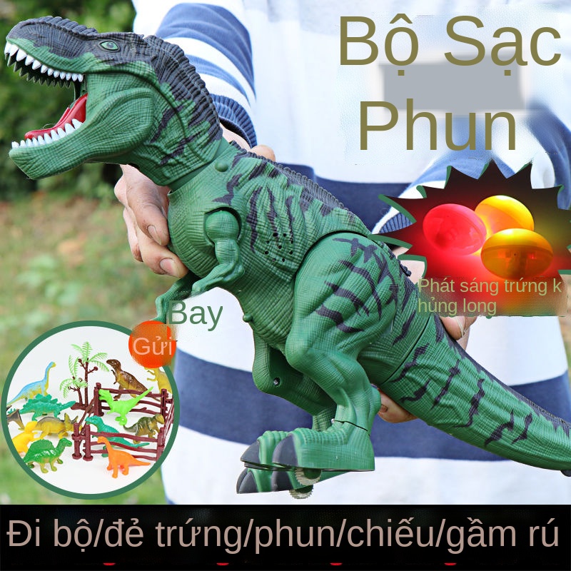 ►✧☜Đồ chơi khủng long phun ngoại cỡ mô phỏng mô hình động vật bộ điện Khủng long bạo chúa sẽ đẻ trứng đồ chơi cậu bé 36
