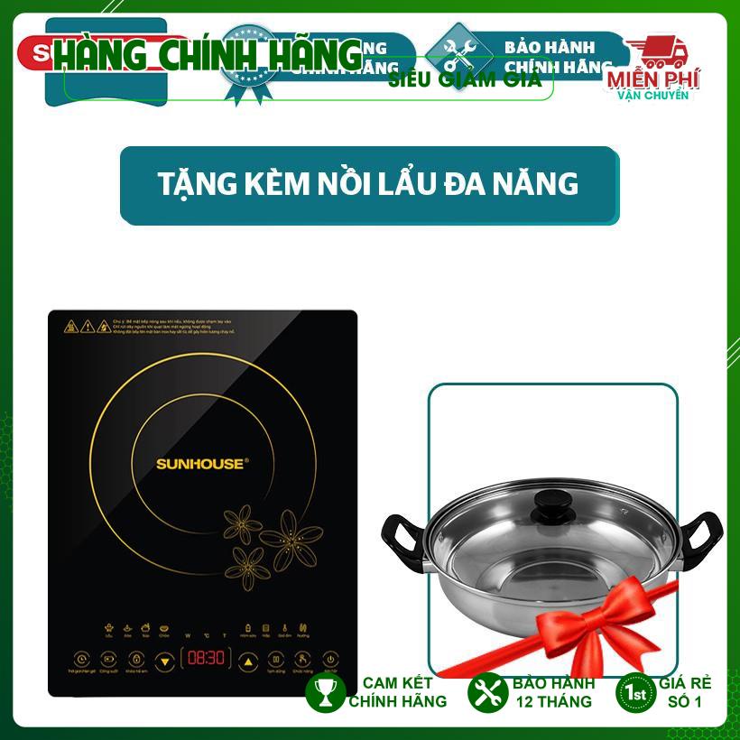 Kho Bếp từ Chính hãng SUNHOUSE SHD6800, bếp điện cảm ứng Sunhouse công suất 2000W, tiết kiệm điện - Tặng Nồi Lẩu