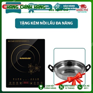 Kho Bếp từ Chính hãng SUNHOUSE SHD6800, bếp điện cảm ứng Sunhouse công suất 2000W, tiết kiệm điện - Tặng Nồi Lẩu