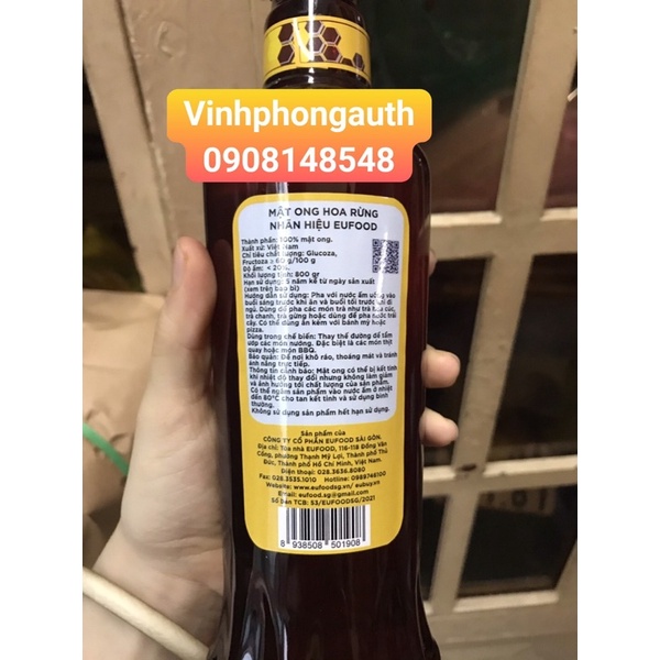 Mật ong hoa rừng Eufood 800gr