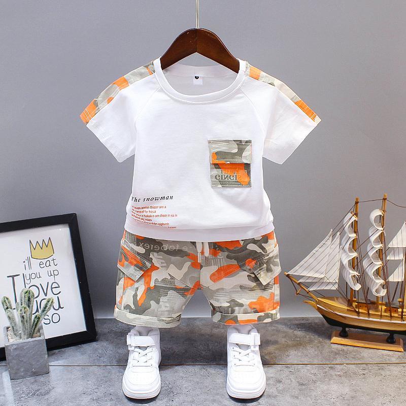 Quần áo bé trai cao cấp, in cam mùa hè, cotton thường, phiên bản Hàn Quốc, 80, 90, 100, 110, 120 kiểu dáng đa dạng
