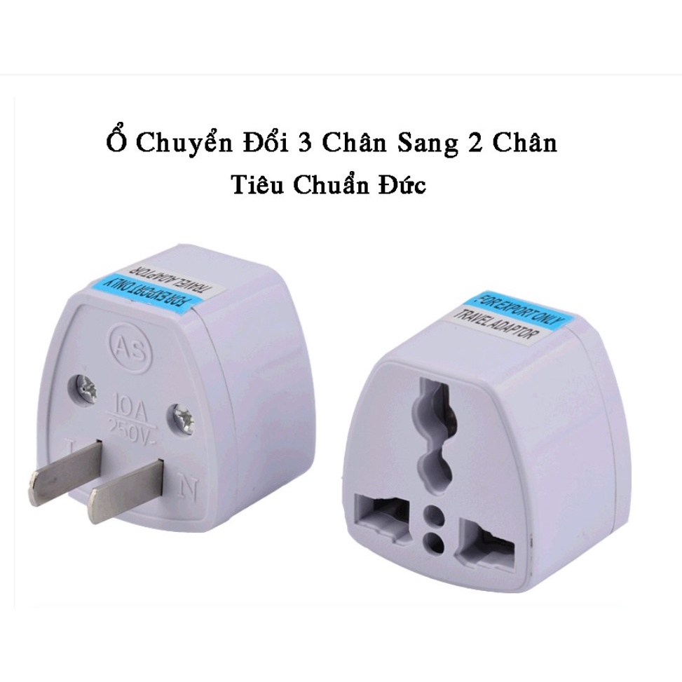 Phích Cắm Điện 220V chuyển đổi từ 3 Chân sang 2 Chân nguồn