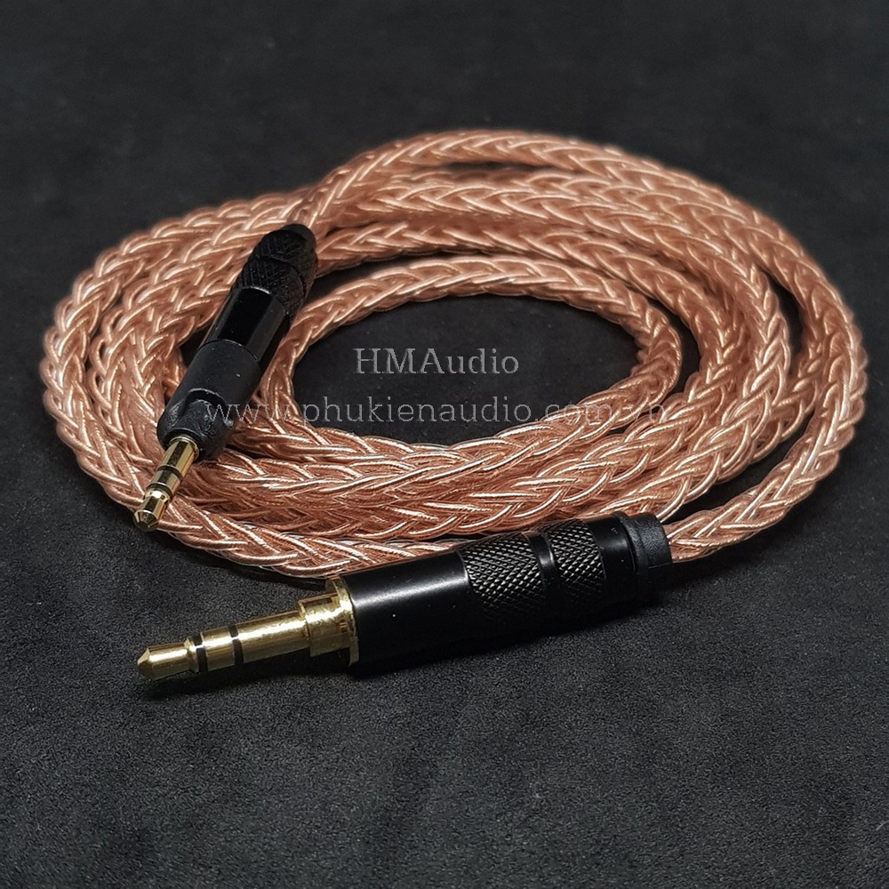 Dây tai nghe đồng OFC 1.0mm tết 8 - Sennheiser HD598/ HD560s
