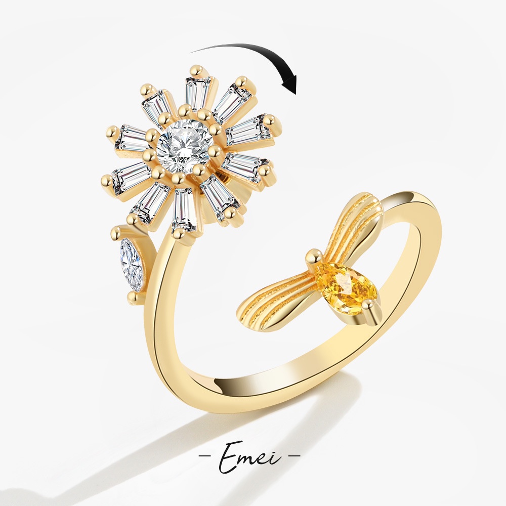 Nhẫn Hở Hình Hoa Cúc Nhỏ Có Thể Điều Chỉnh Kích Cỡ Thời Trang Dành Cho Nữ