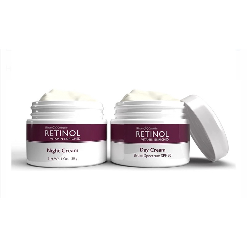 Bộ đôi chăm sóc da 24 GIỜ của bạn ngày & đêm Retinol Anti-Aging, Vitamin Enriched Night Cream & Day Cream 30ml/1 lọ