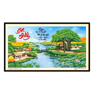 Tranh thêu chữ thập, tranh gắn đá gia đình lv3480 100x57cm, lv530 100x57cm