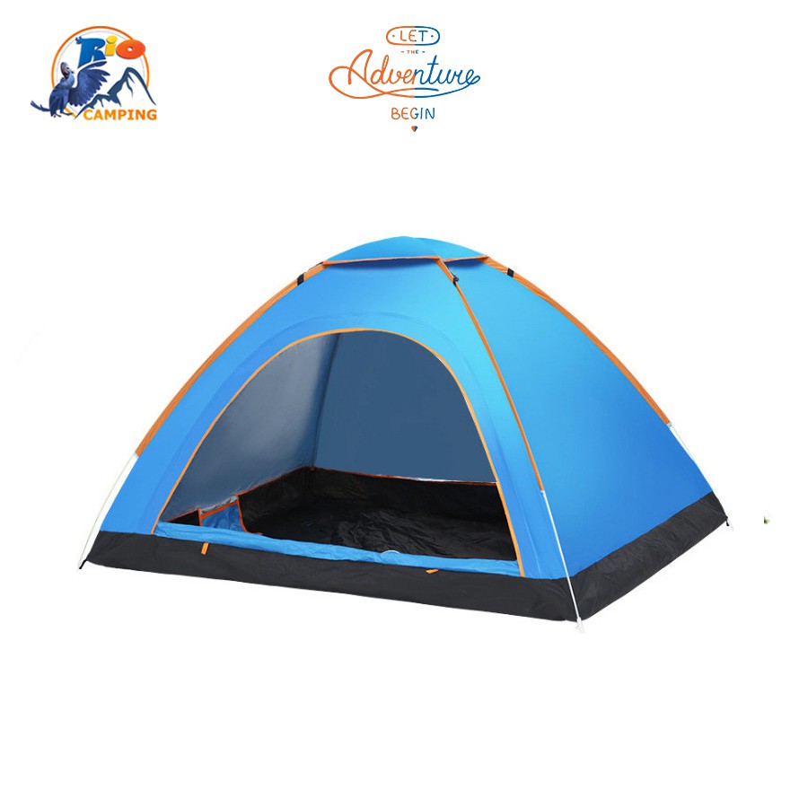 Lều cắm trại tự bung Rio Camping dùng cho 3-5 người thiết kế màn chống muỗi