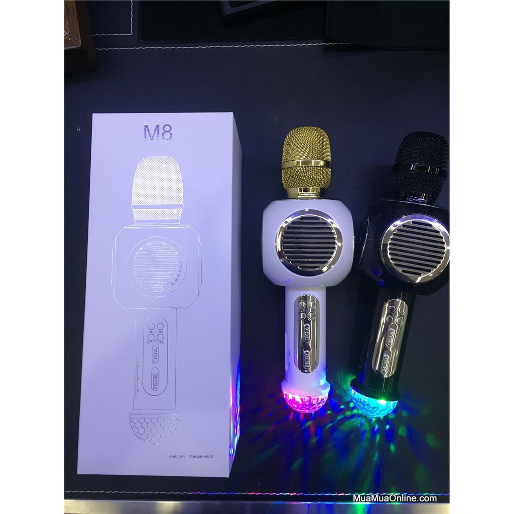 Micro Bluetooth Karaoke M8 có Tích hợp đèn Led Vũ Trường