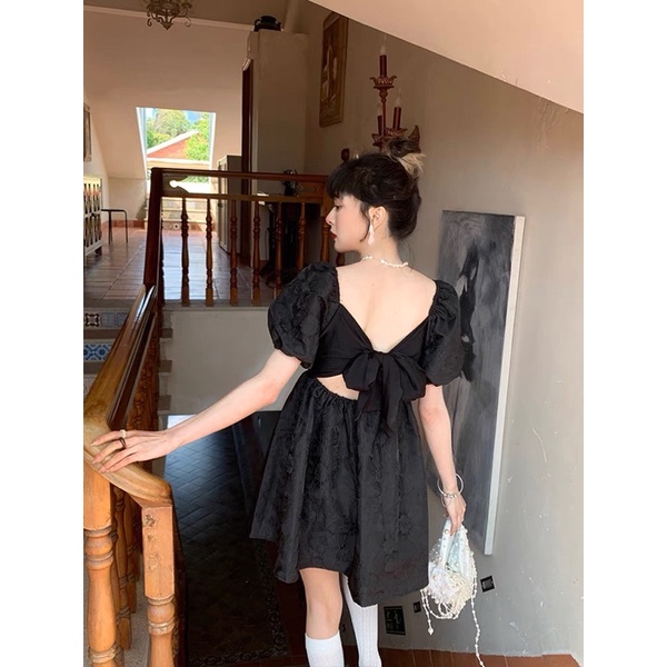 Váy baby doll MSHI CLUB thắt nơ lưng