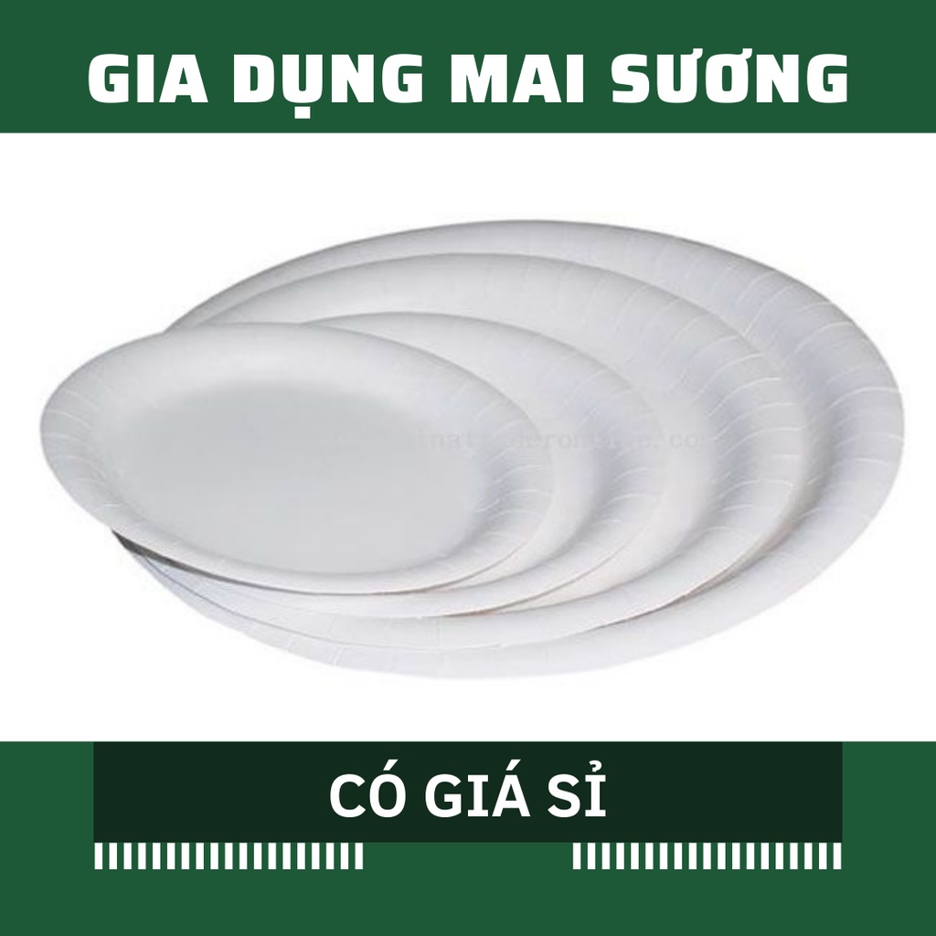 [Giá Sỉ] Bộ 10 Dĩa Giấy Dùng 1 Lần 23cm 18cm