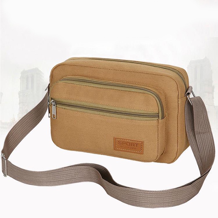 Túi đeo chéo nam, nữ vải bố chống nước cao cấp size 24cm TUI-54