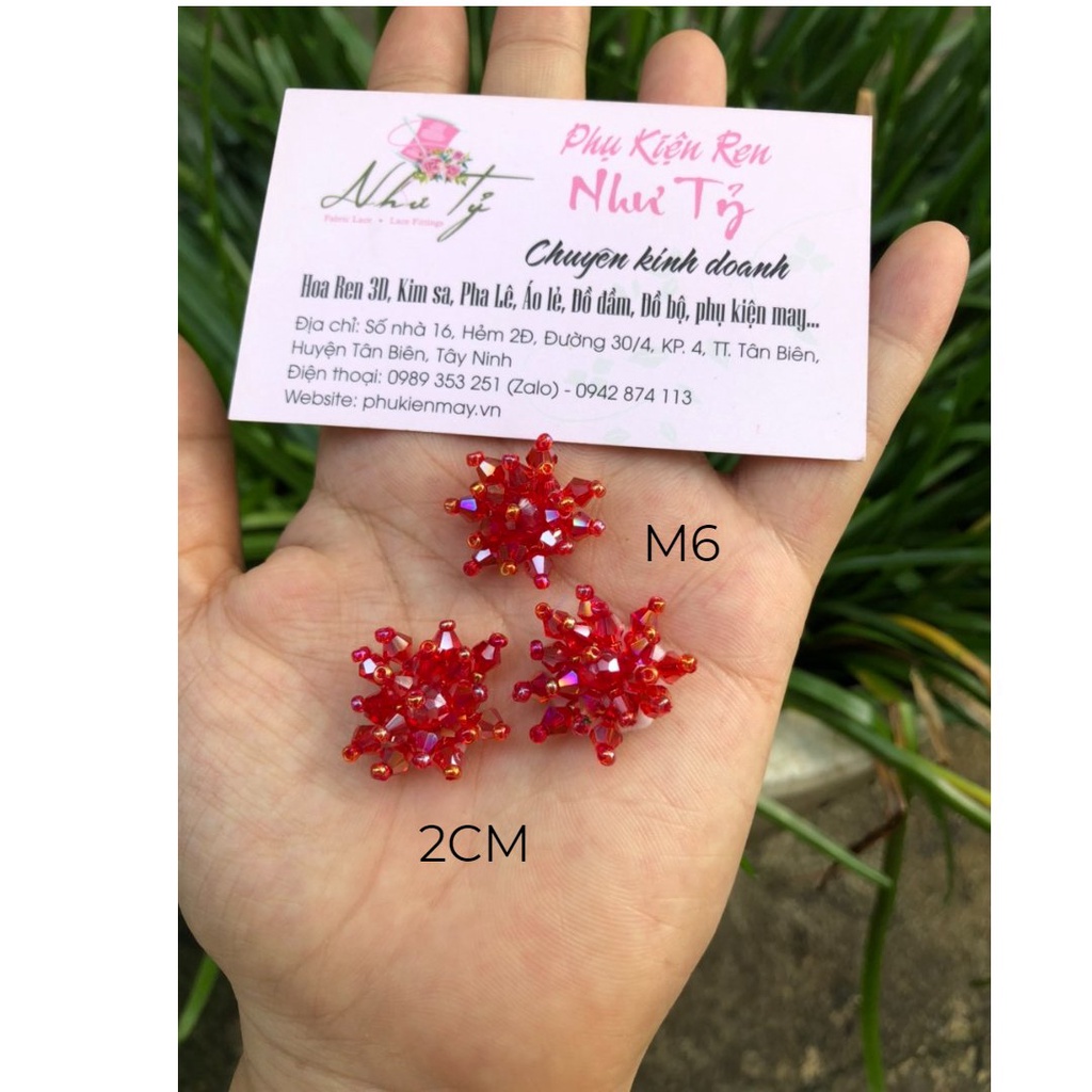 [Ảnh thật] [Có sẵn] combo 10 nhụy hoa kết đá pha lê 3cm
