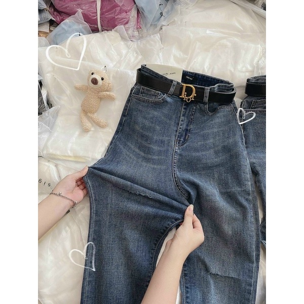 Quần Jean nữ cạp lưng siêu cao dài 98cm từ đáy quần xuống chân 66cm | BigBuy360 - bigbuy360.vn