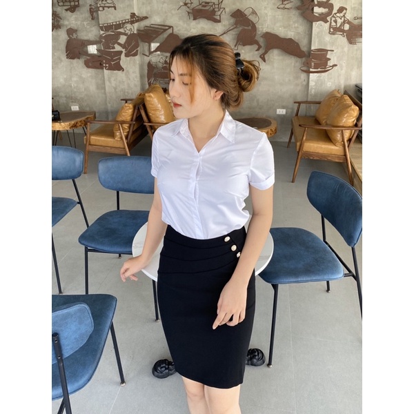 Áo Cộc Trắng EVA, vải chống nhăn, form ôm vừa phải | BigBuy360 - bigbuy360.vn