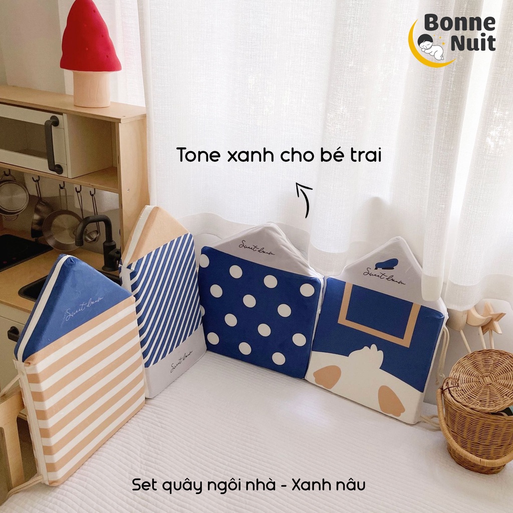 Set quây ngôi nhà 4 miếng vừa đảm bảo an toàn vừa trang trí phòng cho bé