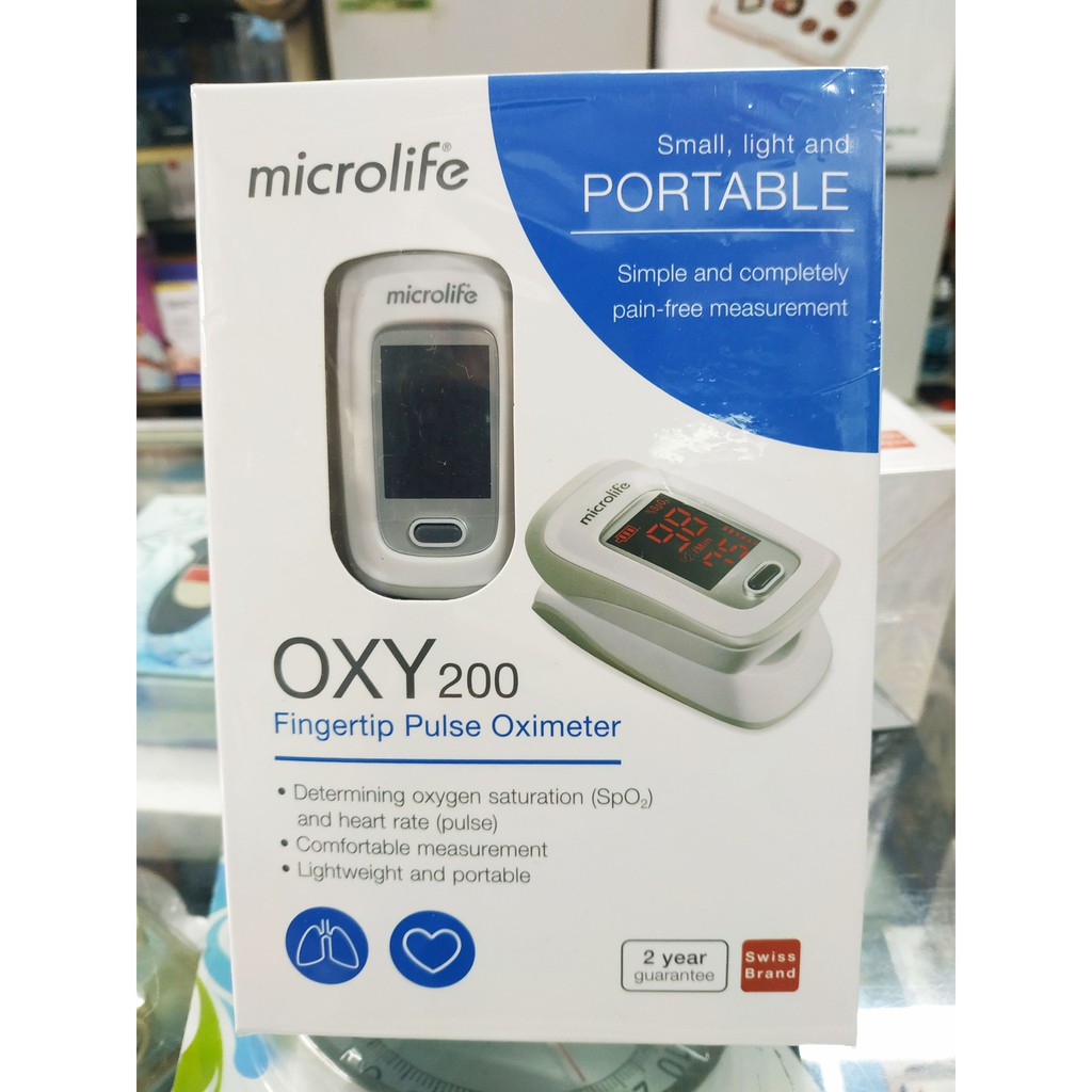 Máy đo nồng độ OXY trong máu và nhịp tim Microlife SPO2 OXY200 - Chính Hãng Thụy Sĩ Bảo hành 24 tháng