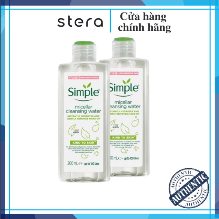 Nước Tẩy Trang Simple Micellar Cleansing Water 200ml Dịu Nhẹ Cho Mọi Loại Da