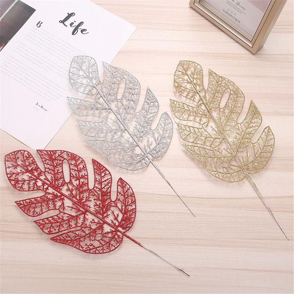 Set 10 Hoa Lá Giả Lấp Lánh Trang Trí Nhà Cửa Dịp Năm Mới DIY