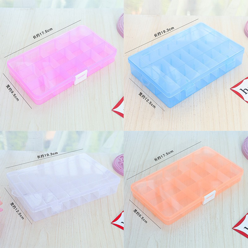 Hộp đựng trang sức bằng nhựa trong suốt 24 ngăn tiện dụng