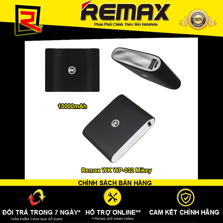 [Mã SKAMSALE03 giảm 10% đơn 200k] Pin dự phòng Remax WK WP-032 Mikey 10000mAh phiên bản 2 cổng USB (Trắng, Đen)