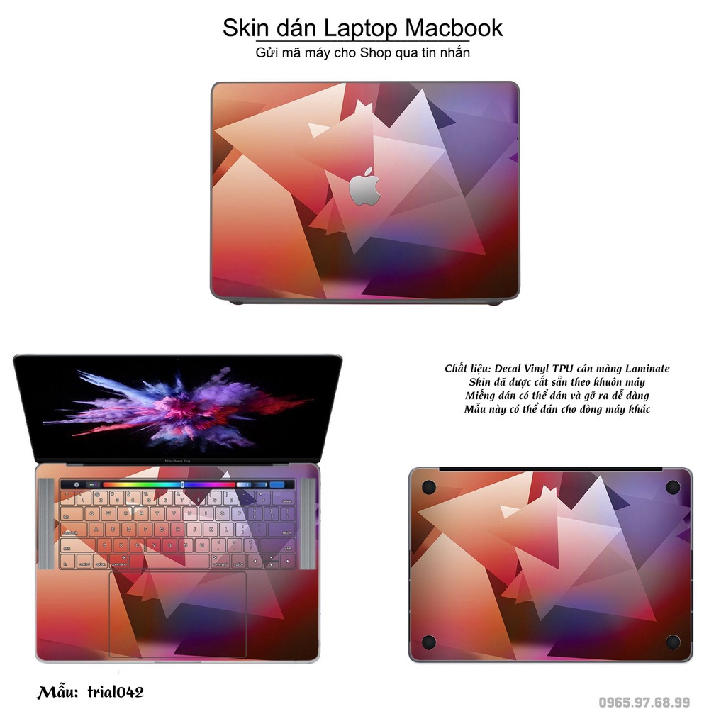 Skin dán Macbook mẫu Đa giác (đã cắt sẵn, inbox mã máy cho shop)