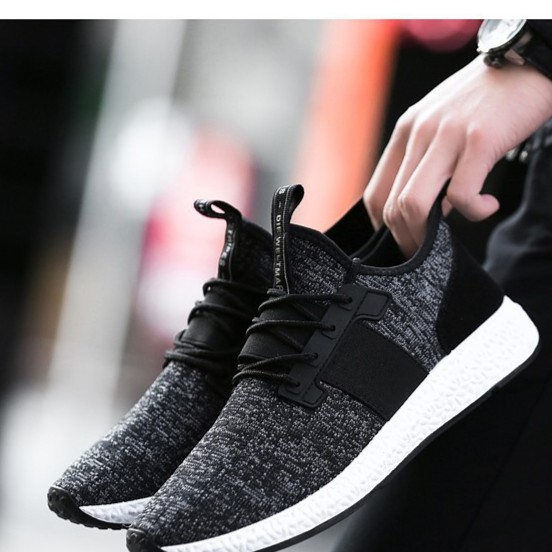 GiàyThể Thao  Nam Giày Sneakers phom giày chuẩn giữ nhiệt vải khử mùi thoáng êm chân hd3 đen