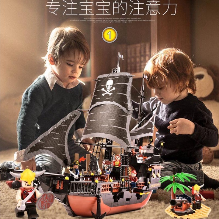 [Hàng mới về] Đồ chơi Lego xếp hình Thuyền cướp biển - Lego mô hình lắp ráp tàu hải tặc cướp biển