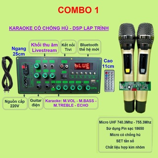 Mạch loa kéo md9840 150w thu âm livestream - dsp lập trình chống hú, chỉnh bass treble kèm micro