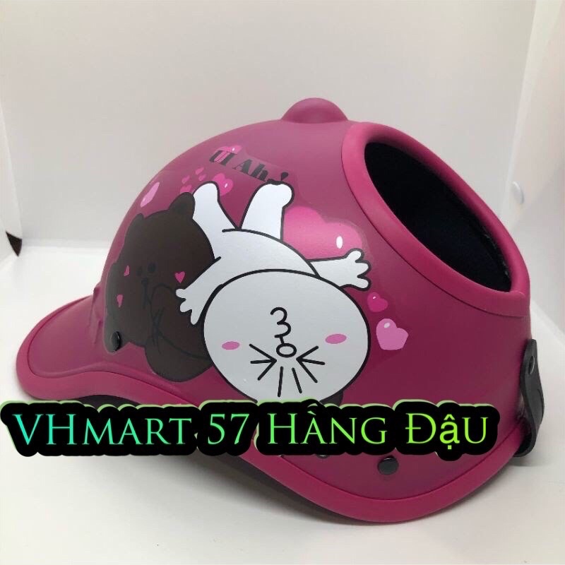 Mũ bảo hiểm lưỡi trai khoét lỗ dành cho phụ nữ búi tóc, buộc tóc cao