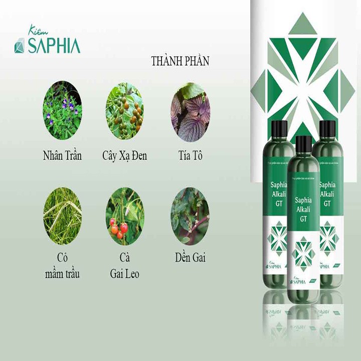 Nước uống dinh dưỡng KIỀM GAN THẬN Saphia hoàn toàn từ thảo dược thiên nhiên Việt Nam, chai 300ml